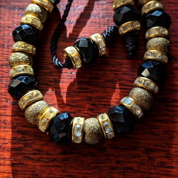 Black & Gold Handwoven Bracelet from Europe - Picture 2 of 4